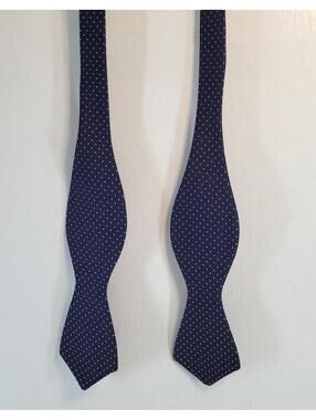 J.Crew Self-Tie Bow Tie Navy Blue White Polka Dot Adjustable Freestyle Men's